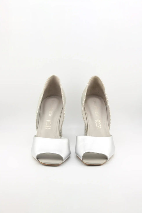 Capelli Rossi Geometric Heel Open-Toe Pumps